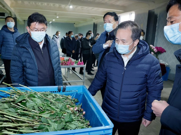 2022年5月7日中共中 央政治局委员、中组部部长李干杰（时任山东省委书记）莅临公司视察指导工作